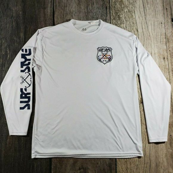 surf style Shirts Surfstyle Polyester Mens Long Sleeve White Shirt